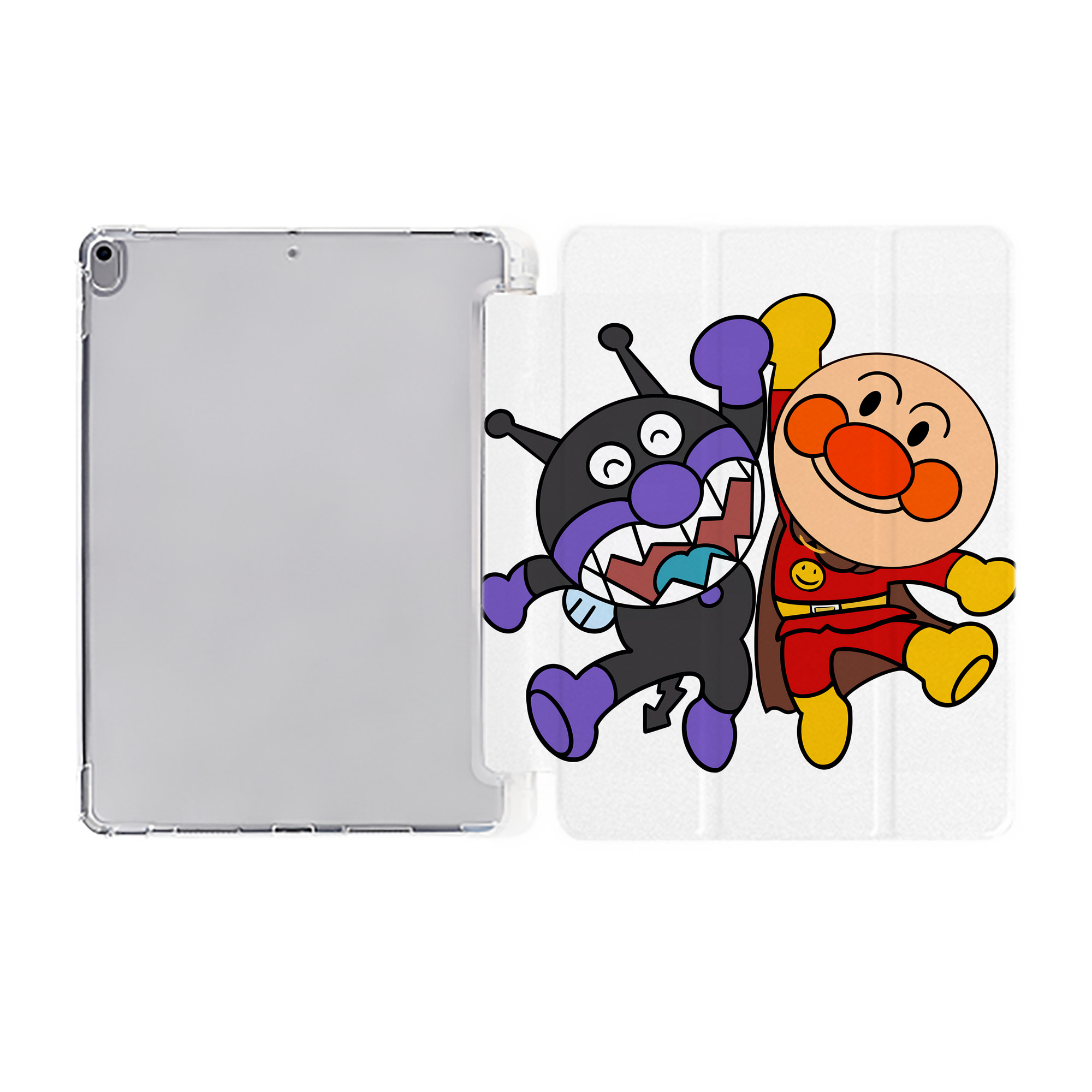 （画像用） アンパンマン Anpanman IPad ケース ペン収納付き 三つ折りスタンド PUレザー×シリコン 対応機種9.5/10.5/10.9インチ